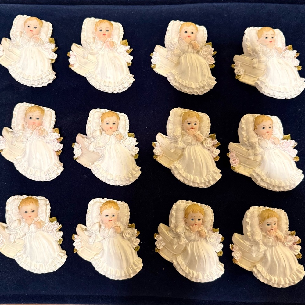 Set of 12 party favor magnets for baptism/christening/baby shower
